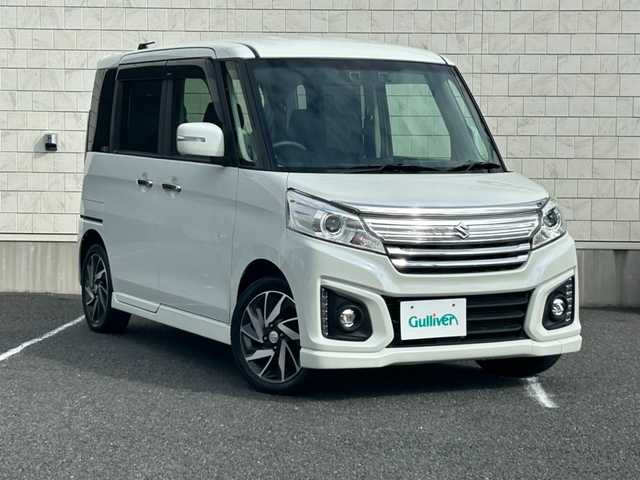 スズキ スペーシア カスタム XS 千葉県 2016(平28)年 7万km クリスタルホワイトP 純正SDナビ【CN-RZ72】/フルセグTV/DVD/CD/Bluetooth/バックカメラ/両側パワースライドドア/デュアルカメラブレーキサポート/レーンキープアシスト/横滑り防止装置/運転席シートヒーター/ステアリングスイッチ/純正フロアマット/15インチ純正アルミホイール/キセノンヘッドライト/フォグランプ/サンシェード/スマートキー/エンジンプッシュスタート