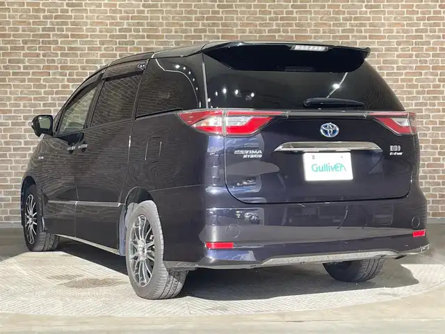 トヨタ エスティマ ハイブリッド アエラス プレミアム G 岩手県 2016(平28)年 11.9万km スパークリングブラックパールクリスタルシャイン ４WD/両側パワースライドドア/リアエアコン/電動格納サードシート/D席パワーシート/プリクラッシュセーフティ/レーンアシスト/クルーズコントロール/バックカメラ/横滑り防止装置/先行車発進告知機能/アイドリングストップ/オートハイビーム/オートライト/パワーバックドア/純正ナビ/純正LEDヘッドライト/シートヒーター/オットマン/ドライブレコーダー/ETC/社外１７インチアルミホイール/AC100V電源
