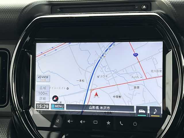 スズキ ハスラー HYBRID X ターボ 山形県 2024(令6)年 0.6万km ブルーイッシュブラックパール3 ４WD/ターボ/純正ナビ/（Bluetooth/CD/DVD/TV/applecarplay/androidauto）/ヒルディセントコントロール/全方位カメラ/追従式クルーズコントロール/レーンキープアシスト/衝突軽減ブレーキ/前後コーナーセンサー/LEDヘッドライト/オートライト/前席シートヒーター/ルーフレール/純正アルミホイール/純正ゴムフロアマット/エンジンスタートボタン/スマートキー/スペアキー/盗難防止装置/カーテンエアバック/取扱説明書/保証書/記録簿