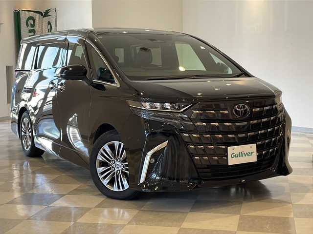 トヨタ アルファード Z 福井県 2024(令6)年 3.2万km ブラック ワンオーナー/ムーンルーフ/純正14インチコネクティッドナビ/フルセグTV/BT/USB(Type-C)/HDMI/パノラミックビューモニター/12.1インチフリップダウンモニター(V12T-R72C)/トヨタチームメイト/・アドバンストパーク/・アドバンストドライブ/・オートマチックハイビーム/・パーキングサポートブレーキ/・安心降車アシスト/・ブラインドスポットモニター/・クリアランスソナー/カラーヘッドアップディスプレイ/ETC2.0/前後ドライブレコーダー/おくだけ充電/デジタルインナーミラー/ステアリングヒーター/快適温熱シート/ベンチレーションシート（フロント・セカンドシート）/リヤヒーターエアカーテン/D/N席パワーシート/エグゼクティブパワーシート/レザーシート/ウッドコンビステアリング/パワースライドドア/パワーバックドア/オートライト/3眼LEDヘッドランプ/純正18インチアルミホイール/アクセサリーコンセント/パワーサイドサンシェード/OPスペアタイヤ/プッシュスタート/スマートキー