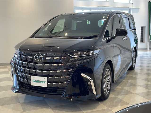 トヨタ アルファード Z 福井県 2024(令6)年 3.2万km ブラック ワンオーナー/ムーンルーフ/純正14インチコネクティッドナビ/フルセグTV/BT/USB(Type-C)/HDMI/パノラミックビューモニター/12.1インチフリップダウンモニター(V12T-R72C)/トヨタチームメイト/・アドバンストパーク/・アドバンストドライブ/・オートマチックハイビーム/・パーキングサポートブレーキ/・安心降車アシスト/・ブラインドスポットモニター/・クリアランスソナー/カラーヘッドアップディスプレイ/ETC2.0/前後ドライブレコーダー/おくだけ充電/デジタルインナーミラー/ステアリングヒーター/快適温熱シート/ベンチレーションシート（フロント・セカンドシート）/リヤヒーターエアカーテン/D/N席パワーシート/エグゼクティブパワーシート/レザーシート/ウッドコンビステアリング/パワースライドドア/パワーバックドア/オートライト/3眼LEDヘッドランプ/純正18インチアルミホイール/アクセサリーコンセント/パワーサイドサンシェード/OPスペアタイヤ/プッシュスタート/スマートキー