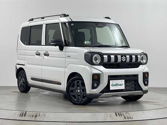 スズキ スペーシア ギア HYBRID XZ 埼玉県 2024(令6)年 0.1千km ピュアホワイトP 純正ナビ/全方位モニター/両側パワースライドドア/ヘッドアップディスプレイ/デュアルセンサーブレーキサポートII/純正14インチアルミホイール/アダプティブクルーズコントロール/フルセグTV/LEDヘッドライト/シートヒーター/プッシュスタート/Bluetooth