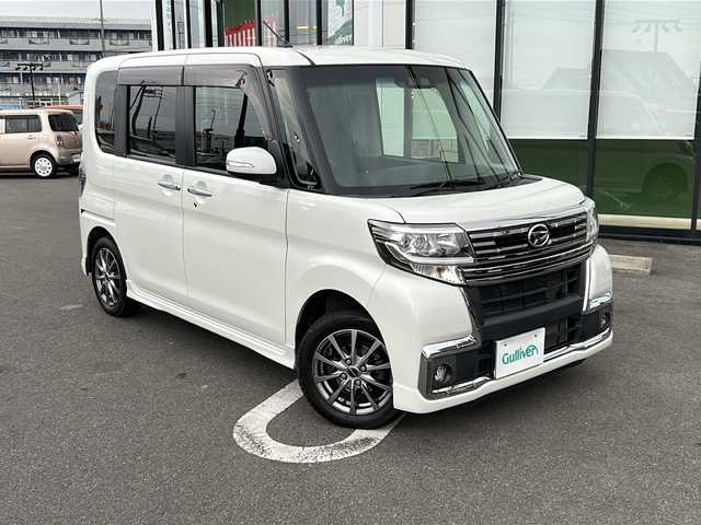 ダイハツ タント カスタム RS トップED SA Ⅲ 岐阜県 2017(平29)年 5.3万km パールホワイトⅢ 純正ナビ/フルセグTV/両側パワースライド/ETC/ドライブレコーダー/オートライト/純正フロアマット/ドアバイザー/サマータイヤ積込/LEDヘッドライト/ハーフレザーシート/スマートキー/スペアキー/バックカメラ/衝突被害軽減システム