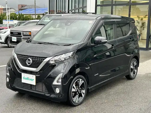 日産 デイズ ハイウェイスターG ターボ 愛媛県 2020(令2)年 5万km ブラック 禁煙車/純正ナビ（MM119D-W）/CD/TV/BT/全方位カメラ（フロント/バック/サイド）/ビルトインETC/ドライブレコーダー/エマージェンシーブレーキ/踏み間違い防止装置/横滑り防止装置/フロント/リヤコーナーセンサー/オートライト/LEDヘッドライト/ハロゲンフォグランプ/スマートキー/プッシュスタートボタン/タッチパネルオートエアコン/純正フロアマット/純正アルミホイール