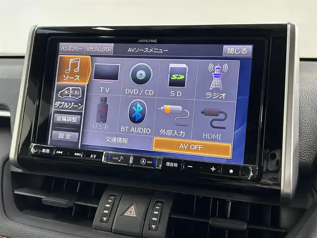 トヨタ ＲＡＶ４ アドベンチャー 大阪府 2019(令1)年 3.7万km アティチュードブラックマイカ ALPINE9incナビTV Bカメラ ETC 革シート パワーシート/ヒーター/エアコン ハンドルヒーター 衝突軽減 レーダーC クリアランスソナー BSM ダウンヒルアシスト ４WD