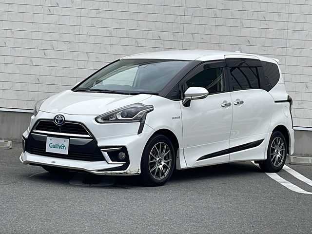 トヨタ シエンタ ハイブリッド G 山形県 2016(平28)年 7.6万km ホワイトパールクリスタルシャイン ワンオーナー/モデリスタエアロ/モデリスタマフラー/Toyota Safety Sense C/・プリクラッシュセーフティ/・レーンディパーチャーアラート/・オートマチックハイビーム/・先行車発進告知（発進遅れ告知機能）/両側パワースライドドア/純正ナビ(CD.DVD.BT.SD)/フルセグ/バックカメラ/ETC/ドライブレコーダー/GPSレーダー/純正エンジンスターター/プッシュスタート/スマートキーｘ２/ＬＥＤヘッドライト