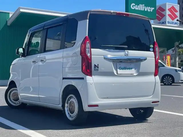 ホンダ Ｎ ＢＯＸ G･L ホンダセンシング カッパーブラウンスタイル 島根県 2019(平31)年 5.7万km プラチナホワイトパール 純正メモリナビ・フルセグTV/DVD再生・Bluetooth接続/両側パワースライド　/前後純正ドライブレコーダー /追従機能付クルーズコントロール/バックカメラ　/ETC/リアコーナーセンサー/衝突軽減ブレーキ/横滑り防止装置　/レーンキープアシスト/スマートキー・プッシュスタート/純正LEDヘッドライト/純正アルミホイール/純正フロアマット