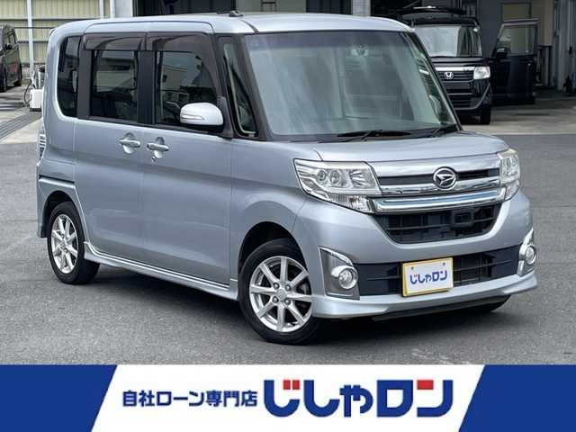 ダイハツ タント カスタム X トップED SA 茨城県 2015(平27)年 6.9万km ブライトシルバーメタリック (株)IDOMが運営する【じしゃロン水戸店】の自社ローン専用車両になりますこちらは現金またはオートローンご利用時の価格です。自社ローンご希望の方は別途その旨お申付け下さい/パワースライドドア/純正7型ナビ/フルセグ/Bluetooth/ビルトインETC/バックカメラ/衝突軽減システム/アイドリングストップ/LEDヘッドライト/ドライブレコーダー/純横滑り防止/純正14インチアルミホイール/保証書/取扱説明書/記録簿