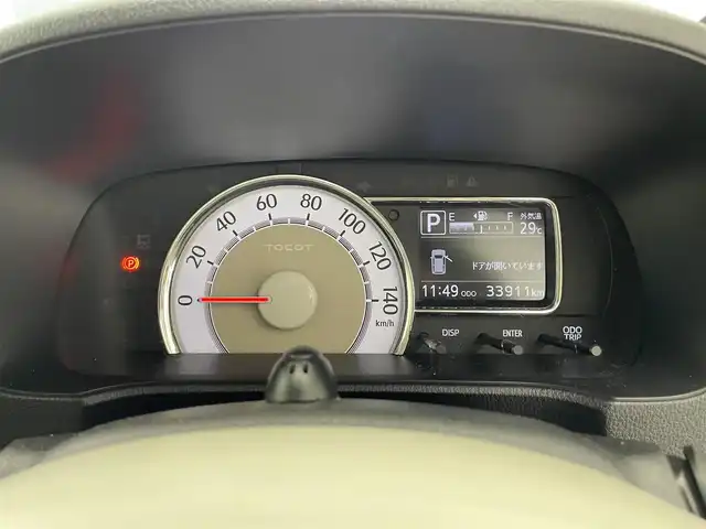 ダイハツ ミラ トコット G SA Ⅲ 滋賀県 2022(令4)年 3.4万km サンドベージュメタリック 禁煙車/社外7型ナビ/（BT/USB/FM/AM）/スマートアシストIII/・衝突警報機能／衝突回避支援ブレーキ（対車両・歩行者）/・車線逸脱警報機能/・誤発進抑制制御機能（前方・後方）/・先行車発進お知らせ機能/・オートハイビーム/ETC/前席シートヒーター/コーナーセンサー（超音波ソナー）/ステアリングスイッチ/アイドリングストップ/スマートキー/プッシュスタート/LEDヘッドライト/純正フロアマット