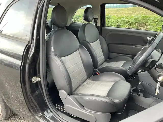 フィアット ５００ 1．4 16V スポーツ 新潟県 2009(平21)年 4.4万km 黒 CD/ETC/半革シート/ステアリングスイッチ/リモコンキー /フォグランプ/純正15インチアルミホイール/社外14インチAW冬タイヤ車載