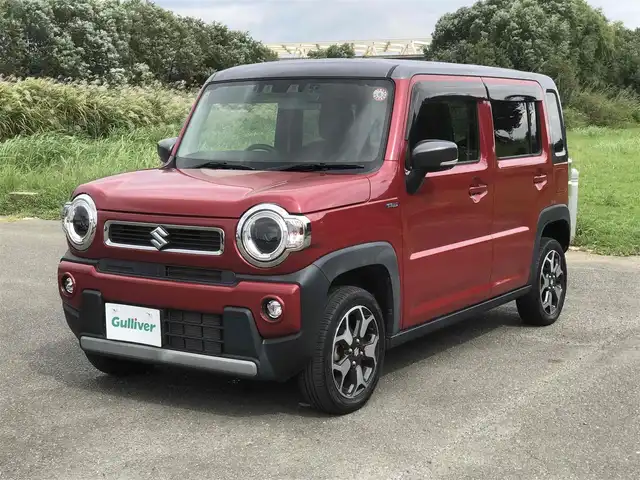 スズキ ハスラー HYBRID X 福岡県 2020(令2)年 5.2万km フェニックスレッドパール/ガンメタリック2トーンルーフ セーフティサポート　リアパーキングセンサー/2トーンカラー仕様/純正SDナビ【CN-E320D】/　TV/CD/Bluetooth/バックカメラ/アイドリングストップ/ETC/LEDヘッドライト/社外ドライブレコーダー【HDR103】/ドアバイザー/純正フロアマット/プッシュスタート/前席シートヒーター/ステアリングスイッチ/純正LEDヘッドライト/純正15インチアルミホイール/保証書