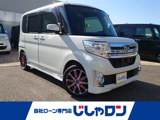 ダイハツ タント カスタム RS SA 新潟県 2014(平26)年 9.4万km パールホワイトⅢ (株)IDOMが運営する【じしゃロン新潟店】の自社ローン専用車両になります。/こちらは現金またはオートローンご利用時の価格です。自社ローンご希望の方は別途その旨お申付け下さい/社外HDDナビ/FM/AM/CD/DVD/フルセグTV視聴可能/Bluetooth接続可能/バックカメラ/ETC/両側パワースライドドア/プッシュスタート/革巻きステアリング/ダイハツ純正後席用モニター/横滑り防止装置/衝突被害軽減システム/フォグランプ/純正フロアマット/電動格納ウィンカーミラー/取扱説明書/保証書/スマートキー