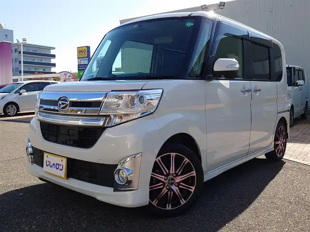 ダイハツ タント カスタム RS SA 新潟県 2014(平26)年 9.4万km パールホワイトⅢ (株)IDOMが運営する【じしゃロン新潟店】の自社ローン専用車両になります。/こちらは現金またはオートローンご利用時の価格です。自社ローンご希望の方は別途その旨お申付け下さい/社外HDDナビ/FM/AM/CD/DVD/フルセグTV視聴可能/Bluetooth接続可能/バックカメラ/ETC/両側パワースライドドア/プッシュスタート/革巻きステアリング/ダイハツ純正後席用モニター/横滑り防止装置/衝突被害軽減システム/フォグランプ/純正フロアマット/電動格納ウィンカーミラー/取扱説明書/保証書/スマートキー