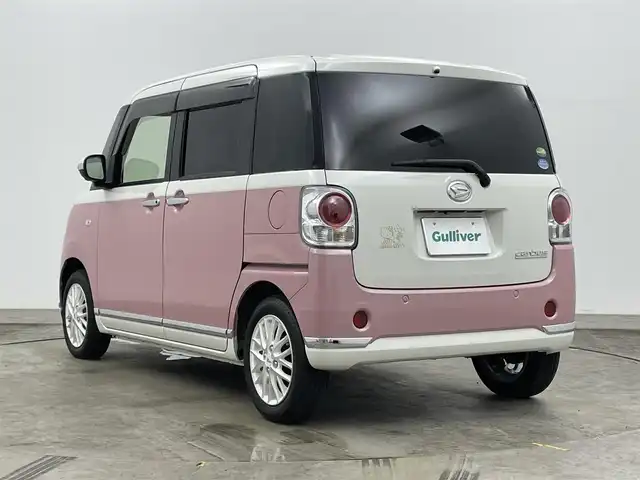 ダイハツ ムーヴ キャンバス G メイクアップ VS SAⅢ 岡山県 2021(令3)年 1.3万km パールホワイトⅢ/ブルーミングピンクメタリック 社外ストラーダ9インチナビ/フルセグ/Bluetooth/CD/DVD/MSV/CarPlay/全方位カメラ/スマートアシスト3/衝突回避・軽減ブレーキ機能/オートハイビーム/車線逸脱警報/先行車発進お知らせ機能  /両側パワースライドドア /社外14インチアルミホイール/LEDヘッドライト/シートヒーター /ETC/社外ドライブレコーダー/純正フロアマット/チルトステアリング/シートリフター/ウインカーミラー/サイドエアバック/プッシュスタート /スマートキー/新車保証書/取扱説明書/スペアキー×１