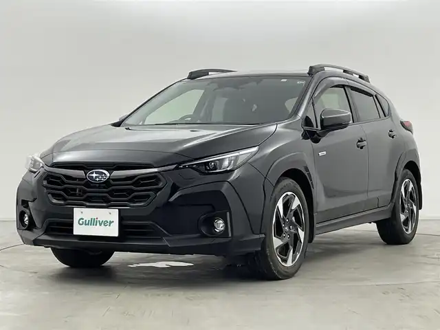 スバル クロストレック リミテッド 群馬県 2023(令5)年 4.9万km クリスタルブラックシリカ サンルーフ(電動チルト&スライド式)/本革シート(ブラック/グレー/シルバーステッチ)/ルーフレール(ダークグレー塗装)/ナビゲーション機能/＝＝＝＝＝/11.6インチセンターインフォメーションディスプレイ/・AM/FM/USB/AppleCarPlay/AndroidAuto/アイサイトコアテクノロジー/・プリクラッシュブレーキ/前側方プリクラッシュブレーキ/緊急時プリクラッシュステアリング/・後退時ブレーキアシスト/・AT誤発進/誤後進抑制制御/・ツーリングアシスト/・全車速追従機能付クルーズコントロール/・車線逸脱抑制/車線逸脱警報/ふらつき警報//先行車発進お知らせ機能/青信号お知らせ機能/アイサイトセイフティプラス(運転支援/視界拡張)/・スバルリヤビークルディテクション(後側方警戒支援システム)/・エマージェンシーレーンキープアシスト/・ドライバー異常時対応システム/・アレイ式アダプティブドライビングビーム/・デジタルマルチビューモニター(フロント/サイド/リヤ/トップ/3D)/・前側方警戒アシスト/ドライバーモニタリング/前席パワーシート/シートヒーター/ステアリングヒーター/ステアリングスイッチ/スマートキー×2本