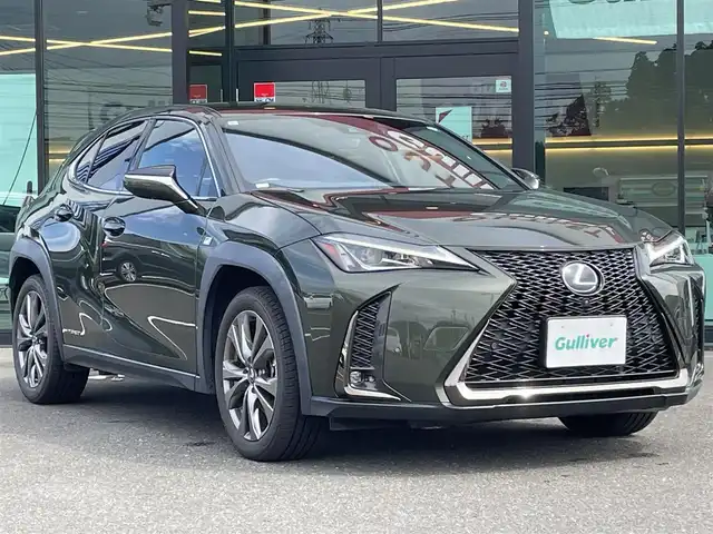 レクサス ＵＸ 250h Fスポーツ 鹿児島県 2019(令1)年 3万km テレーンカーキマイカM 純正ナビ/（フルセグTV/Bluetooth/CD/DVD）/全方位カメラ/レーダークルーズコントロール/LEDヘッドライト/シートヒーター/エアシート/純正18インチアルミホイール/オートエアコン/スマートキー/ETC2.0