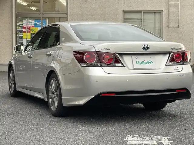 トヨタ クラウン ハイブリッド アスリートSJ-フロンティアLTD 茨城県 2018(平30)年 8.9万km プレシャスシルバー 純正ナビ(AM/FM/BT/フルセグ/USB)/レーダークルーズコントロール/プリクラッシュセーフティ/前後ドライブレコーダー(TZ-DR212/車線逸脱警報機能/レーンディパーチャーアラート/クリアランスソナー/横滑り防止機能/走行モード変更機能/シートヒーター/ステアリングヒーター/オートライト/オートハイビーム/リアサンシェード/LEDヘッドライト/ビルトインETC/純正フロアマット/アルミペダル/コーナーセンサー/バニティランプ/電動格納ミラー