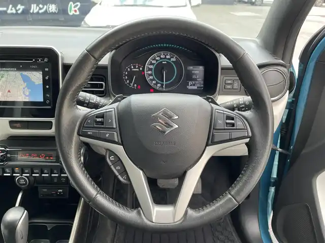 スズキ イグニス ハイブリッド MZ 滋賀県 2017(平29)年 4万km ネオンブルーM 純正メモリナビ/CD/DVD/AUX/Bluetooth/フルセグTV/全方位カメラ/フロント/サイド/バックカメラ/運転席シートヒーター/クルーズコントロール/純正１６インチアルミホイール/パドルシフト/LEDヘッドライト/プッシュスタート/スマートキー×２/ビルトインETC