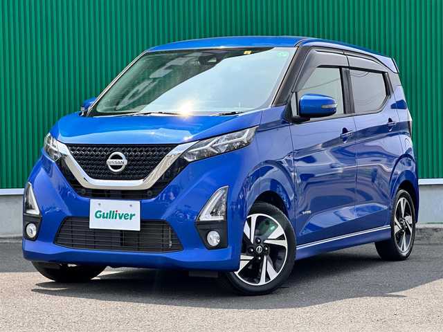 日産 デイズ HWS G ターボ プロパイロットED 宮城県 2020(令2)年 7.4万km オーシャンブルーP インテリジェントエマージェンシーブレーキ/車線逸脱警報/踏み間違い衝突防止アシスト/車線逸脱防止支援システム/コーナーセンサー/プロパイロット/インテリジェントアラウンドビューモニター/純正9インチナビ（MM319D-L）/・CD/DVD/・Bluetooth/・フルセグTV/ドライブレコーダー/革巻きステアリング/ステアリングスイッチ/電動パーキングブレーキ/ブレーキホールド/LEDヘッドランプ/フォグランプ/ハイビームアシスト/オートライト/スマートキー＆プッシュスタート/電動格納ミラー/純正15インチAW/純正ドアバイザー/純正フロアマット/W/サイド/カーテンエアバッグ