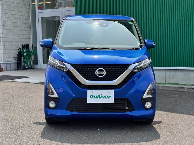 日産 デイズ HWS G ターボ プロパイロットED 宮城県 2020(令2)年 7.4万km オーシャンブルーP インテリジェントエマージェンシーブレーキ/車線逸脱警報/踏み間違い衝突防止アシスト/車線逸脱防止支援システム/コーナーセンサー/プロパイロット/インテリジェントアラウンドビューモニター/純正9インチナビ（MM319D-L）/・CD/DVD/・Bluetooth/・フルセグTV/ドライブレコーダー/革巻きステアリング/ステアリングスイッチ/電動パーキングブレーキ/ブレーキホールド/LEDヘッドランプ/フォグランプ/ハイビームアシスト/オートライト/スマートキー＆プッシュスタート/電動格納ミラー/純正15インチAW/純正ドアバイザー/純正フロアマット/W/サイド/カーテンエアバッグ