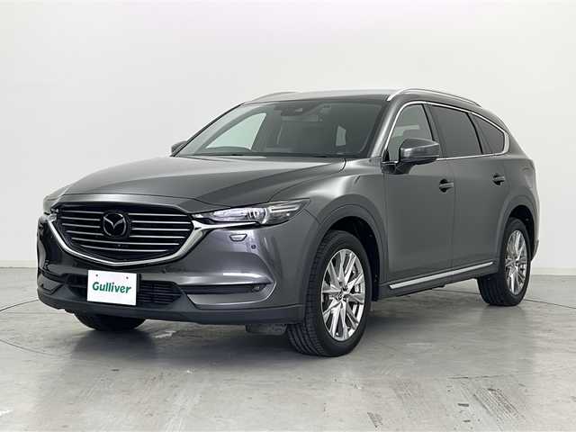 マツダ ＣＸ－８ XD Lパッケージ 宮城県 2018(平30)年 4.4万km マシーングレープレミアムM i-ACTIVSENSE/・トラクションコントロールシステム/・アイ・ストップ/・クルージング＆トラフィック・サポート/・マツダ・レーダー・クルーズ・コントロール/・レーンキープ・アシスト・システム/ブラインドスポットモニター/ヘッドアップディスプレイ/全周囲カメラ/ALPINE製10.1インチフリップダウンモニター/マツダコネクトナビ/・BT.USB.CD.DVD.AUX/フルセグTV/電動リアゲート/本革シート/前席パワーシート/1.2列目シートヒーター/D席シートメモリー/ステアリングヒーター/革巻きステアリング/ステアリングスイッチ/ETC2.0/ドライブレコーダー（F）/プッシュスタート/スマートキー×2/エンジンスターター/電動パーキングブレーキ/LEDヘッドライト/LEDフォグライト/純正フロアマット/純正19インチAW/ブルーミラー/ロールサンシェード