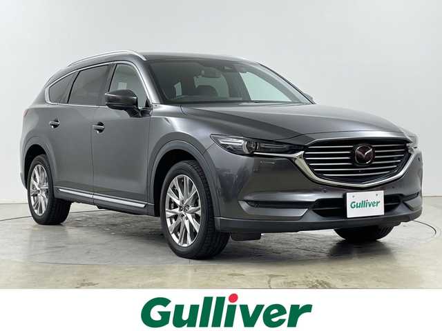 マツダ ＣＸ－８ XD Lパッケージ 道央・札幌 2018(平30)年 4.4万km マシーングレープレミアムM i-ACTIVSENSE/・トラクションコントロールシステム/・アイ・ストップ/・クルージング＆トラフィック・サポート/・マツダ・レーダー・クルーズ・コントロール/・レーンキープ・アシスト・システム/ブラインドスポットモニター/ヘッドアップディスプレイ/全周囲カメラ/ALPINE製10.1インチフリップダウンモニター/マツダコネクトナビ/・BT.USB.CD.DVD.AUX/フルセグTV/電動リアゲート/本革シート/前席パワーシート/1.2列目シートヒーター/D席シートメモリー/ステアリングヒーター/革巻きステアリング/ステアリングスイッチ/ETC2.0/ドライブレコーダー（F）/プッシュスタート/スマートキー×2/エンジンスターター/電動パーキングブレーキ/LEDヘッドライト/LEDフォグライト/純正フロアマット/純正19インチAW/ブルーミラー/ロールサンシェード