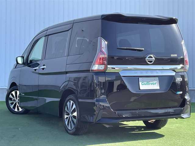 日産 セレナ ハイウェイスター Vセレクション 香川県 2017(平29)年 5万km ダイヤモンドブラック 純正9型メモリナビ/インテリジェントエマージェンシーブレーキ（衝突被害軽減ブレーキ）/インテリジェントパーキングアシスト/踏み間違い衝突防止アシスト/車線逸脱警報/VDC（ビークルダイナミクスコントロール）/EBD（電子制動力配分装置）/衝突安全ボディ/LEDヘッドランプ/盗難防止システム/バックカメラ/クリアランスソナー/後席モニター/電動スライドドア/クリアランスソナー/純正16インチアルミホイール/LEDヘッドライト/レーダークルーズコントロール/プッシュスタート/スマートキー/ETC