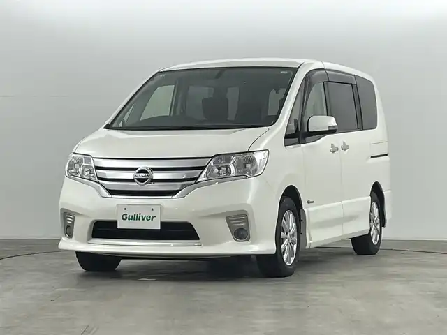 日産 セレナ ハイウェイスター S HV Vセレ 福島県 2013(平25)年 3.1万km ブリリアントホワイトパール フリップダウンモニター/純正8インチナビ/・フルセグTV/・Bluetooth/・CD/DVD/・AM/FM/・SD/・USB/・バックカメラ/・ステアリングスイッチ/ETC/両側パワースライドドア/アイドリングストップ/15インチアルミホイール/純正フロアマット/HIDヘッドライト/・フロントフォグライト/・オートライト/スマートキー/スペアキー1本/プッシュスタート/純正ドアバイザー/電動格納ミラー/ウインカーミラー/ロールサンシェード/横滑り防止装置/ウォークスルー