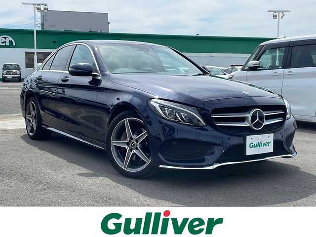 メルセデス・ベンツ Ｃ２２０ｄ ローレウスエディション 徳島県 2017(平29)年 7.5万km カバンサイトブルー AMGライン/黒革シート/ディーゼルターボ/純正ナビ/（Bluetooth/フルセグTV/CD/DVD/FM/AM）/バックカメラ/ステアリングパイロット/前席シートヒーター/前席パワーシート/LKA/前後コーナーセンサー/ヘッドアップディスプレイ/LEDヘッドライト/オートライト/純正18AW/純正フロアマット/ETC/スペアキー
