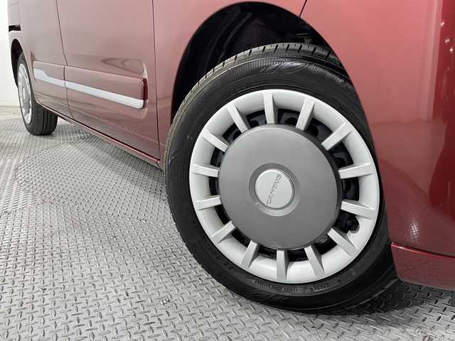 ダイハツ ムーヴ キャンバス セオリー G ターボ 広島県 2024(令6)年 0.8万km ファイアークォーツレッドM シートヒーター(運転席/助手席)/両側パワースライドドア/レーダークルーズコントロール/衝突被害軽減システム/オートマチックハイビーム/レーンキープアシスト/踏み間違い防止/フォグランプ/コーナーセンサー/エアバッグ(運転席/助手席/サイド/カーテン)/純正14インチホイールキャプ(155/65/R14)