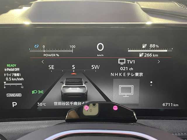 日産 アリア B6 e－4ORCE リミテッド 東京都 2023(令5)年 0.7万km ゴールド 車体色　XGJ　暁サンライズカッパー×ミッドナイトブラック/ワンオーナー/プロパイロット2.0/純正ディスプレイオーディオ/（ナビ/フルセグ/BT/HDMI/AppleCarplay）/BOSEサウンド/全方位カメラ ETC2.0/デジタルインナーミラー/ドライブレコーダー/ブラインドスポットモニター/レザーシート　パノラミックガラスルーフ/シートヒーター（全席）/パワーシート（D/N）/エアーシート（D/N）/パワーバックドア/コーナーセンサー/スペアキー×2/純正19インチアルミ/登録時走行距離【6711km】