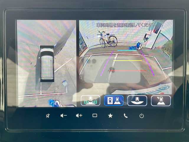 マツダ フレアワゴン カスタムスタイル XT 神奈川県 2024(令6)年 0.3万km ブルーイッシュブラックパール3 ワンオーナー/純正9インチHDナビ/　・バックカメラ/全方位カメラ/　・フルセグTV/AppleCarPlay/AndroidAuto/BT/運転支援装置/　・デュアルセンサーブレーキサポートII/　・誤発進抑制機能/　・車線逸脱抑制機能/　・車線維持支援機能/　・発進お知らせ機能/　・ハイビームアシスト/　・標識認識機能/　・アダプティブクルーズコントロール/　・パーキングセンサー/　・低速時ブレーキサポート（前進/後退）/　・後方誤発進抑制機能/　・ヘッドアップディスプレイ/両側パワースライドドア/ステアリングヒーター/パドルシフト/前席シートヒーター/純正15インチAW/エアロバンパー/サイドアンダースポイラー/保証継承可/ビルトインETC/スマートキー×２/取扱説明書/整備記録簿
