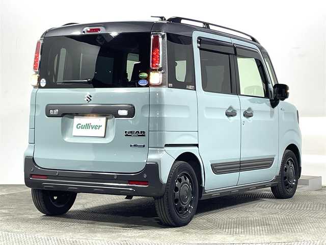 スズキ スペーシア ギア HYBRID XZターボ 大阪府 2019(令1)年 4.1万km オフブルーメタリック/ガンメタリック2トーンルーフ パナソニック大型ナビDVD/CD/AM/FMBluetoothフルセグTV全方位カメラデュアルセンサーブレーキETC両側パワースライドドアクリアランスソナープッシュスタートスマートキーシートヒーターオートライトLEDヘッドランプフォグランプヘッドアップディスプレイ電装格納ミラーレーンキープアシストルーフレールパドルシフトステアリングスイッチ