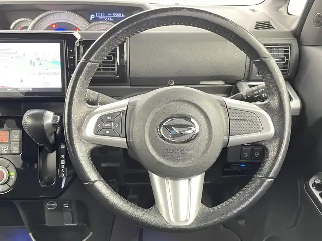 ダイハツ ウェイク G ターボ SA Ⅱ 千葉県 2017(平29)年 9.5万km ブラックマイカメタリック 禁煙車/ターボ車/純正８型ナビ（NSZN-W65DB）/AM＆FM＆Bluetooth＆フルセグTV＆CD＆DVD/スマートアシスト/両側電動スライドドア　/ＥＴＣ　/ＨＤＭＩポート　/社外後席モニター　/アイドリングストップ　/リアコーナーセンサー/電動格納サイドミラー　/ＬＥＤヘッドライト（オートライト）/フォグランプ　/純正フロアマット/ドアバイザー/リアサンシェード/バックカメラ/ウィンカーミラー/プッシュスタート