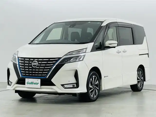 日産 セレナ e－パワー ハイウェイスター V 福島県 2020(令2)年 5.1万km ブリリアントホワイトパール プロパイロット　/・エマージェンシーブレーキ/・ブラインドスポットモニター/・レーダークルーズコントロール/・車線逸脱警報/・レーンキープアシスト/純正SDナビゲーション　/【AM/FM/DVD/CD/Bluetooth/フルセグ】/アラウンドビューモニター　/両側パワースライドドア　/・ハンズフリースライド　/純正ドライブレコーダー　/前後コーナーセンサー　/ＥＴＣ　/プッシュスタート　/・スマートキー　/・スペアキー/デジタルインナーミラー/電子パーキング/・オートブレーキホールド/LEDライト/・オートライト/・フォグライト/ダウンヒルアシストコントロール/取扱説明書