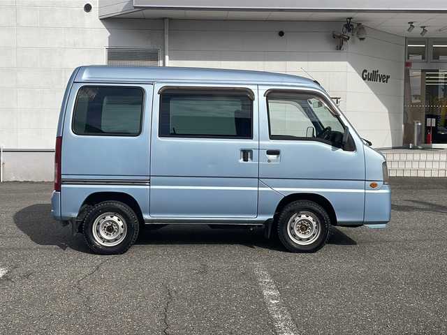 スバル サンバー トランスポーター 福井県 2010(平22)年 3.9万km アジュールブルーパール 登録時走行距離３８１５７ｋｍ/ワンオーナー/ハイルーフ/４WD/５MT/集中ドアロック/スライドドア/パワーウィンドウ/パワーステアリング/エアコン/保証書/取扱説明書