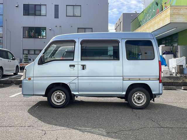 スバル サンバー トランスポーター 福井県 2010(平22)年 3.9万km アジュールブルーパール 登録時走行距離３８１５７ｋｍ/ワンオーナー/ハイルーフ/４WD/５MT/集中ドアロック/スライドドア/パワーウィンドウ/パワーステアリング/エアコン/保証書/取扱説明書