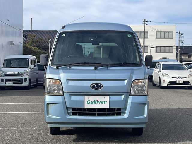 スバル サンバー トランスポーター 福井県 2010(平22)年 3.9万km アジュールブルーパール 登録時走行距離３８１５７ｋｍ/ワンオーナー/ハイルーフ/４WD/５MT/集中ドアロック/スライドドア/パワーウィンドウ/パワーステアリング/エアコン/保証書/取扱説明書