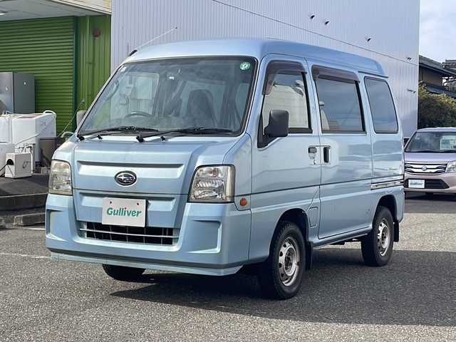 スバル サンバー トランスポーター 福井県 2010(平22)年 3.9万km アジュールブルーパール 登録時走行距離３８１５７ｋｍ/ワンオーナー/ハイルーフ/４WD/５MT/集中ドアロック/スライドドア/パワーウィンドウ/パワーステアリング/エアコン/保証書/取扱説明書