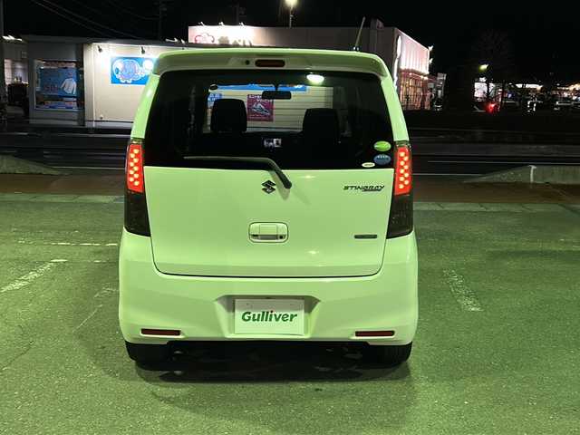 スズキ ワゴンＲ スティングレー T 群馬県 2012(平24)年 15.7万km パールホワイト ワンオーナー/４WD/ターボ/社外ナビ（CD.DVD.TV)/USB入力端子/バックカメラ/ETC/アイドリングストップ/パドルシフト/電動格納ミラー/フォグランプ/LEDヘッドライト/革巻きステアリング/スマートキー×２/ドアバイザー/社外テールランプ/ウィンカーミラー/エンジンスタートボタン/スタッドレスタイヤ４本積み込み