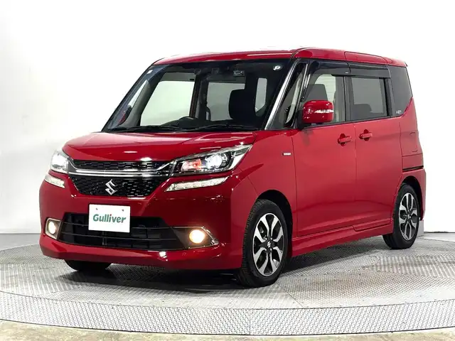 スズキ ソリオ バンディット HV MV Dカメラ ブレーキS 大阪府 2016(平28)年 2.4万km ファーベントレッド ３６０カメラ　メーカーナビ（フルセグＴＶ／ＤＶＤ／ＣＤ／ｂｌｕｅｔｏｏｔｈ　）　衝突軽減ブレーキ　レーンアシスト　シートヒーター　ドラレコ　ＬＥＤライト　パワースライドドア　クルーズコントロール