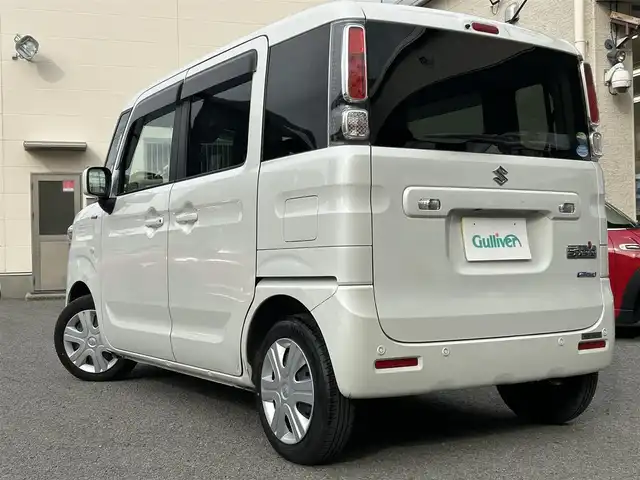 スズキ スペーシア HYBRID G 和歌山県 2018(平30)年 2.6万km ピュアホワイトP carrozzaria製ナビ(ワンセグTV/CD/DVD/FM/AM/SD/USB/AUX/iPod)/ワンオーナー/バックカメラ/両側イージースライドドア/ドライブレコーダー/アイドリングストップ/コーナーセンサー/レーンキープ/横滑り防止装置/衝突被害軽減ブレーキ/PWR/純正ドアバイザー/純正フロアマット/取扱説明書/保証書