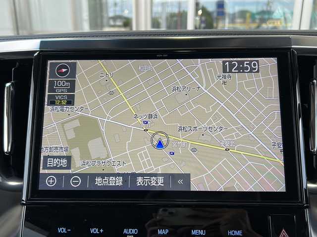 トヨタ アルファード S Cパッケージ 静岡県 2019(平31)年 8.1万km ホワイトパールクリスタルシャイン 純正SDナビ/・CD/・DVD/・フルセグＴＶ/・Bluetooth/・USB/・AM/・FM/主要装備/・両側パワスラ/・フリップダウンモニター/・サンルーフ/・衝突軽減/・レーンキープ/・追従クルコン/・コーナーセンサー後/・バックカメラ/・ETC2.0/・デジタルインナーミラー/・ドラレコ前後/・レザーシート/・パワーシート/・シートヒーターD/N席/・エアシートD/N席/・ハンドルヒーター/・ステリモ/・LEDヘッドライト/・オートライト/・オートハイビーム/・純正フロアマット/・純正アルミホイール