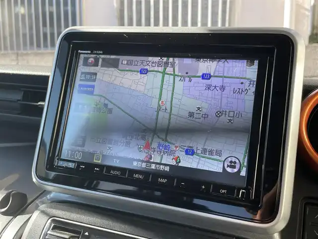 スズキ スペーシア ギア HYBRID XZターボ 道央・札幌 2019(平31)年 3.2万km フェニックスレッドパール/ガンメタリック2トーンルーフ ワンオーナー/4WD/ターボ/全方位モニター用カメラパッケージ/・ヘッドアップディスプレイ/・全方位モニター用カメラ/ガンメタリック2トーンルーフ/純正メモリナビ（Panasonic/CN-RZ846)/(フルセグTV/CD/DVD/Bluetooth）/バックカメラ/サイドカメラ/セーフティーサポート/・デュアルセンサーブレーキサポート/・車線逸脱警報機能/・リアパーキングセンサー/・後退時ブレーキサポート/・ハイビームアシスト/フリップダウンモニター(ALPINE)/クルーズコントロール/両側パワースライドドア/シートヒーター(運転席＆助手席)/ETC/パドルシフト/オートライト/スペアキー×1/取扱説明書/保証書