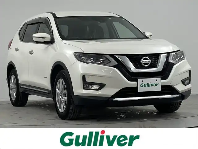 日産 エクストレイル ハイブリッド 20X 熊本県 2018(平30)年 3.7万km ブリリアントホワイトパール エマージェンシーブレーキ/純正SDナビMM317D-W（CD・DVD・B・フルセグ・SD・AUX・ipod）/アラウンドビューモニター/ビルトインETC/パワーバックドア/撥水シート/全席シートヒーター/前後クリアランスソナー/デジタルインナーミラー/衝突軽減ブレーキ/ステアリングスイッチ/横滑り防止装置/純正フロアマット/純正17インチAW/オートライト/LEDヘッドライト/オートマチックハイビーム/スマートキー/プッシュスタート