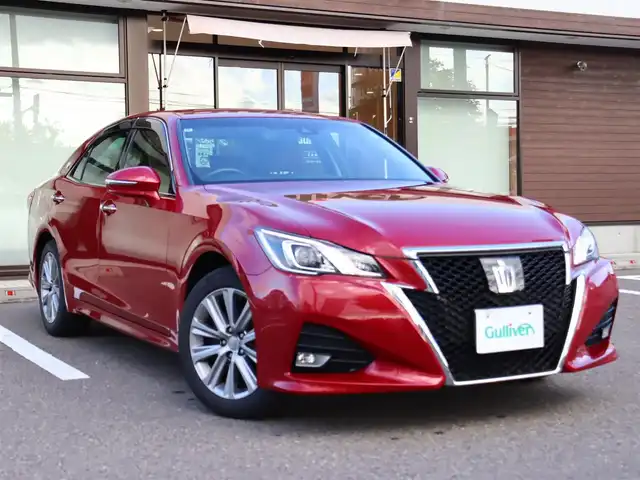 トヨタ クラウン アスリート S i－Four 福島県 2017(平29)年 5.7万km リッチレッドクリスタルシャインガラスフレーク ジャパンカラーセレクションパッケージ（紅）/ ワ ン オ ー ナ ー/ 4       W       D / 純 正 ナ ビ・フ ル セ グ  T V/ 純 正 バ ッ ク カ メ ラ/ 本 革 シ ー ト/ 前 左 右 シ ー ト ヒ ー タ ー・エ ア シ ー ト/ 前 左 右 パ ワ ー シ ー ト/ ビ ル ト イ ン E T C/ ク ル ー ズ コ ン ト ロ ー ル/ ス マ ー ト キ ー/ セ ー フ テ ィ セ ン ス/ 純 正 １ ７ イ ン チ ア ル ミ/ 純 正 L E D ヘ ッ ド ラ イ ト/ 純 正 フ ォ グ ラ ン プ/ 新　車　保　証　書/ 取　扱　説　明　書/ 車 検 時 記 録 簿 有/　　（R2・R4・R6）
