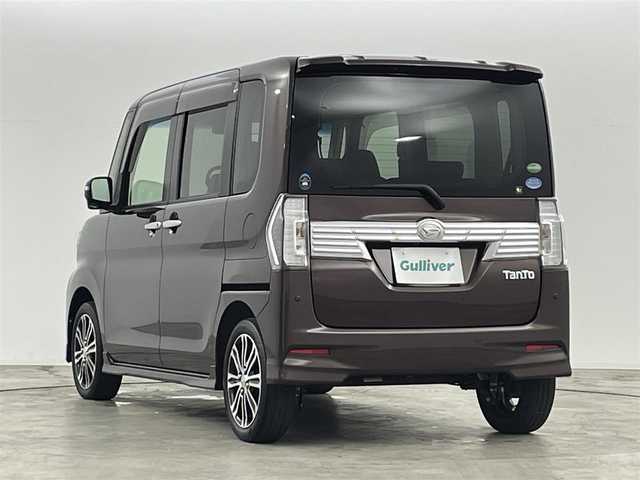 ダイハツ タント カスタム RS トップED SAⅡ 福島県 2016(平28)年 3万km プラムブラウンクリスタルマイカ 衝突軽減システム /社外ナビゲーション/バックカメラ /ターボ車　/ハーフレザーシート　/両側パワースライドドア　/革巻きステアリング　/ステアリングスイッチ　/コーナーセンサー　/プッシュスタート　/・スマートキー　/LEDライト/・オートライト/・フォグライト/革巻きステアリング/・チルトステアリング/純正フロアマット/アイドリングストップ/・横滑り防止装置