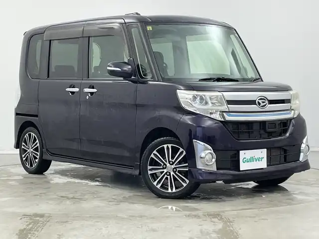 ダイハツ タント カスタム RS スマートセレ SA 新潟県 2014(平26)年 6万km ナイトシャドーパープルクリスタルM 純正ディーラーOPナビ（型式：NSZN-W64D）/・CD/DVD/Bluetooth/フルセグ/USB/バックモニター/衝突被害軽減システム/両側パワースライドドア/ベンチシート/純正フロアマット/純正キセノンヘッドライト/オートライト/純正15インチAW夏タイヤ/ABS/横滑り防止機能