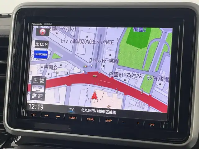 スズキ スペーシア カスタム HYBRID XS ターボ 福岡県 2019(平31)年 5.2万km ピュアホワイトパール 純正８型ナビ／フルセグＴＶ　/バックカメラ　/ビルトインＥＴＣ　/クルーズコントロール　/コーナーセンサー　/衝突軽減ブレーキ　/レーンキープ　/アイドリングストップ　/盗難防止装置　/パドルシフト　/両側電動スライドドア　/シートヒーター　/ハーフレザーシート　/ステアリングスイッチ　/ＬＥＤヘッドライト　/純正１５インチアルミホイール