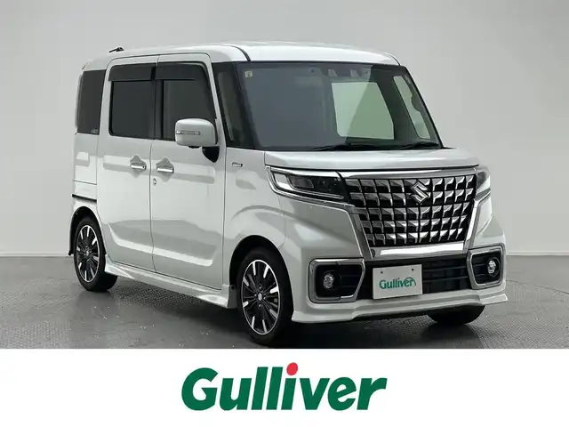 スズキ スペーシア カスタム HYBRID XS ターボ 兵庫県 2023(令5)年 1.3万km ピュアホワイトパール ・純正メモリナビ/・全方位カメラ/・前後ドライブレコーダー/・ビルドインETC/・衝突軽減ブレーキ/・レーンキープアシスト/・追従クルーズコントロール/・両側パワスラ/・ヘッドアップディスプレイ/・シートヒーターD席/・ハーフレザーシート/・パドルシフト/・LEDヘッドライト/・LEDフォグランプ/・純正フロアマット/・ドアバイザー/・アイドリングストップ/・純正15インチアルミホイール/・スマートキー/・スペアキー1本/・プッシュスタート